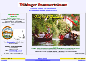 Stocherkahn Tübingen. Website 1998